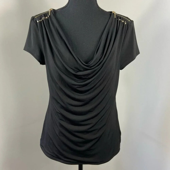 Saks Fifth Avenue  Black Label Cowl Neck Blouse - Picture 1 of 13